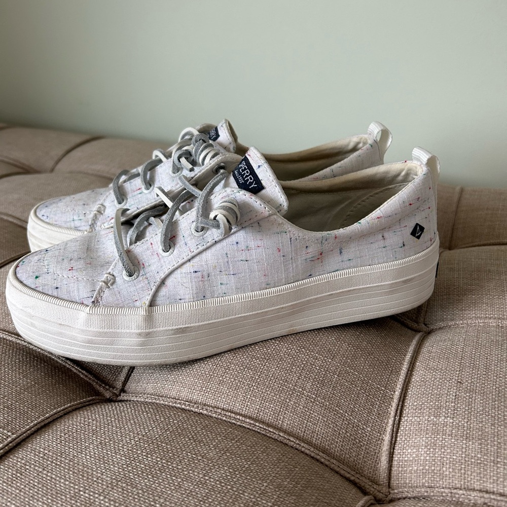 Sperry Women's White Speckled Sneakers